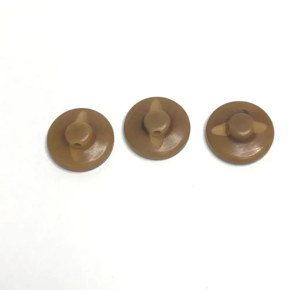 vintage antique tan brown early plastic rhinestone small round‎ button 3